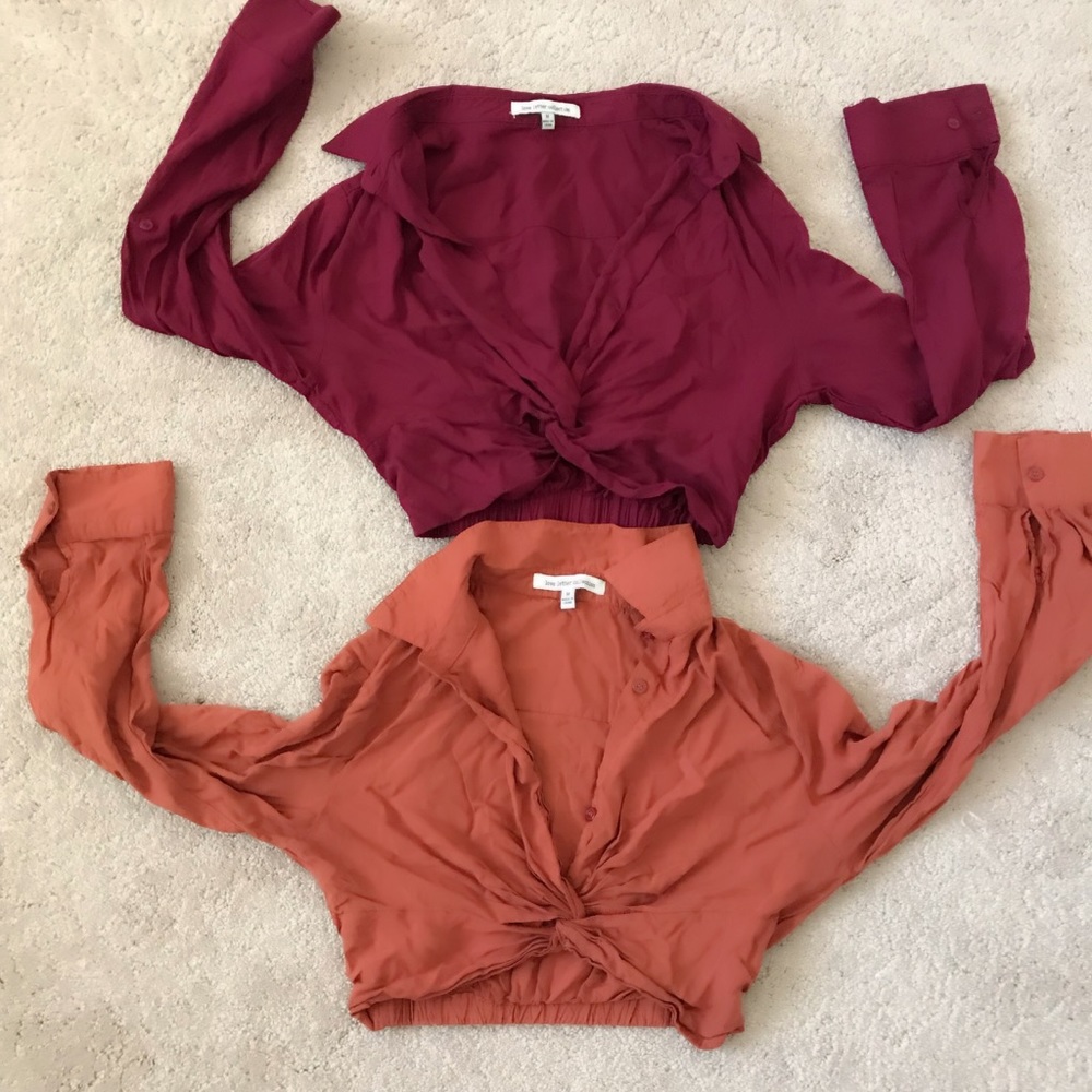 button up crop tops